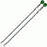 Poi Chain Cole Cord Gray with Green Ball Adjustable