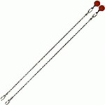 Poi Chain Ball 8mm 60cm with Red Handle 69cm