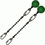 Poi Chain Ball 8mm 10cm with Green Handle 19cm
