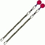 Poi Chain Black Oval 35cm with Pink Ball Handle 48cm