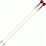 Poi Chain Nylon Yellow with Red Ball Handle Adjustable