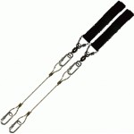 Poi Chain Wire Rope 15cm Black Single Leather 33cm