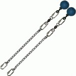 Poi Chain Oval Link 20cm with Blue Ball Handle 33cm