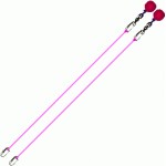 Poi Chain Nylon Pink with Ball Handle Adjustable
