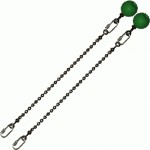 Poi Chain Ball 8mm 25cm with Green Handle 34cm