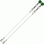 Poi Chain Wire Rope 45cm with Green Ball Handle 58cm