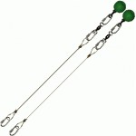 Poi Chain Wire Rope 30cm with Green Ball Handle 43cm