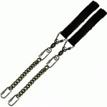 Poi Chain Black Oval 15cm with Single Leather 33cm