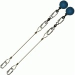 Poi Chain Wire Rope 20cm with Blue Ball Handle 33cm