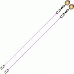 Poi Chain Purple with Wooden Ball Handle Adjustable