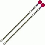 Poi Chain Black Oval 40cm with Pink Ball Handle 53cm
