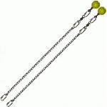 Poi Chain Oval Link 40cm with Yellow Ball Handle 53cm