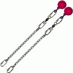 Poi Chain Oval Link 20cm with Pink Ball Handle 33cm