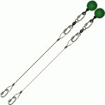 Poi Chain Wire Rope 25cm with Green Ball Handle 38cm