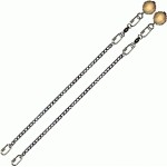 Poi Chain Oval Link 35cm with Wooden Ball Handle 48cm