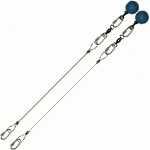 Poi Chain Wire Rope 30cm with Blue Ball Handle 43cm