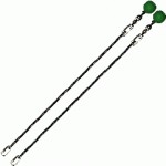 Poi Chain Cole Cord Black with Green Ball Adjustable