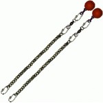 Poi Chain Black Oval 35cm with Red Ball Handle 48cm