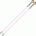 Poi Chain Pink with Wooden Ball Handle Adjustable