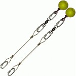 Poi Chain Wire Rope 15cm with Yellow Ball Handle 28cm