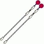 Poi Chain Oval Link 25cm with Pink Ball Handle 38cm