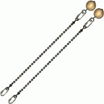 Poi Chain Ball 8mm 30cm with Wooden Handle 39cm