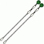 Poi Chain Oval Link 30cm with Green Ball Handle 43cm