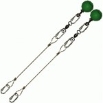 Poi Chain Wire Rope 20cm with Green Ball Handle 33cm