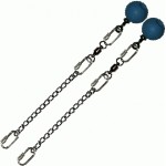 Poi Chain Oval Link 15cm with Blue Ball Handle 28cm