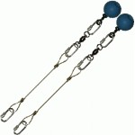 Poi Chain Wire Rope 15cm with Blue Ball Handle 28cm