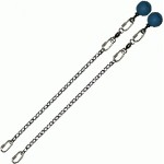 Poi Chain Oval Link 30cm with Blue Ball Handle 43cm