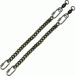 Replacement poi Black Oval Chain with Swivels 30cm