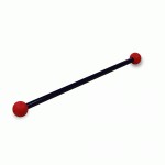 Black powdercoated 52cm baton with silicon balls red