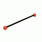 Black powdercoated 52cm baton with silicon balls orange