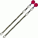 Poi Chain Black Oval 30cm with Pink Ball Handle 43cm