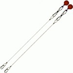 Poi Chain Wire Rope 45cm with Red Ball Handle 58cm