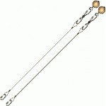 Poi Chain Wire Rope 45cm with Wooden Ball Handle 58cm